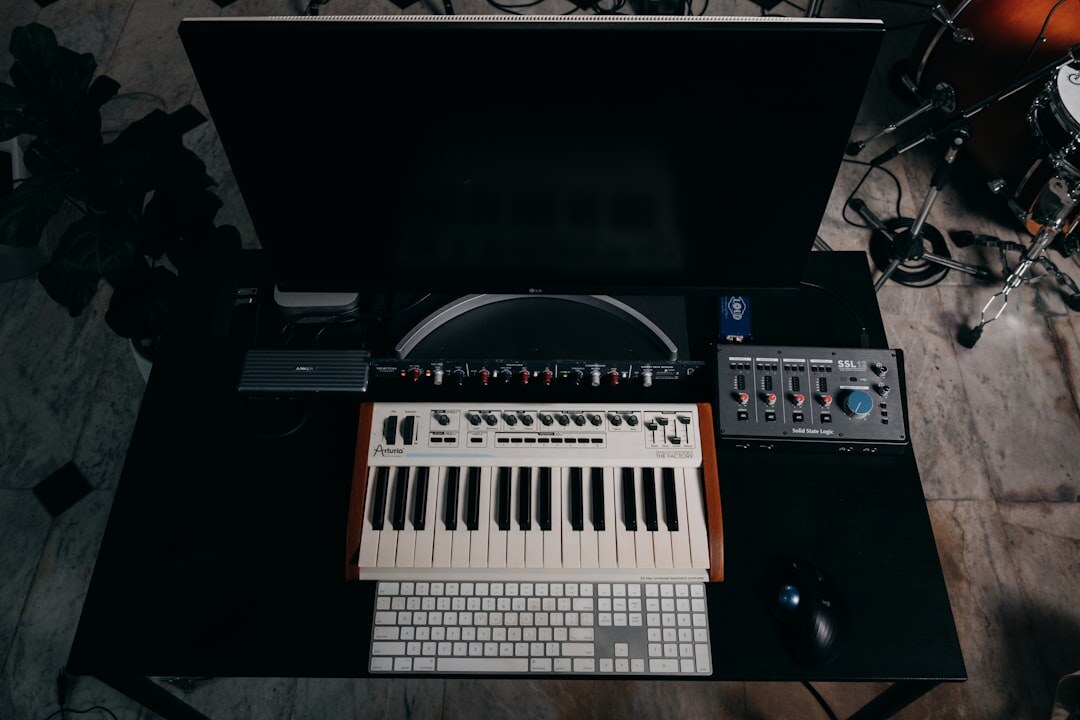 Radio and podcast sound equipment in a professional recording studio
